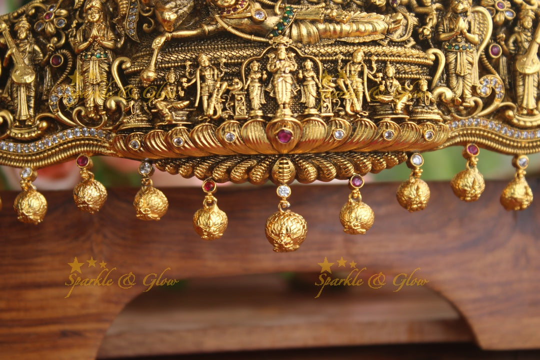 Gold alike antique Vishnu hipbelt