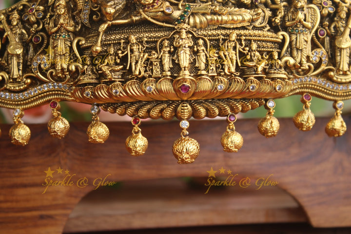 Gold alike antique Vishnu hipbelt