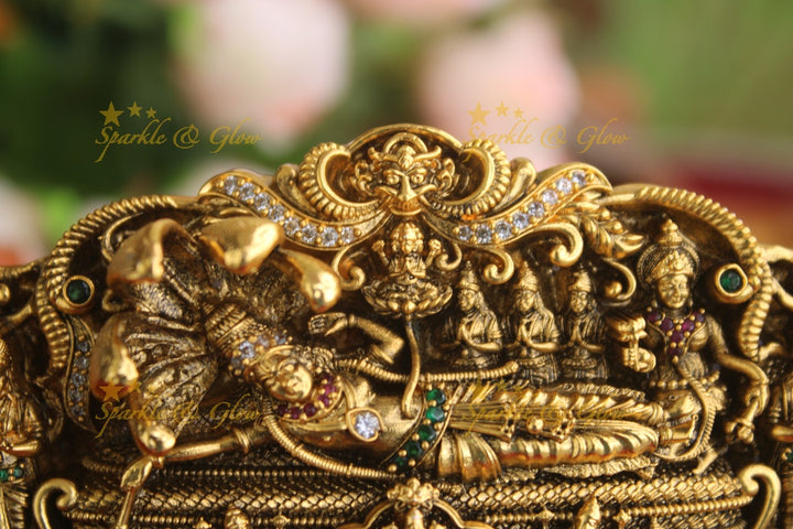Gold alike antique Vishnu hipbelt
