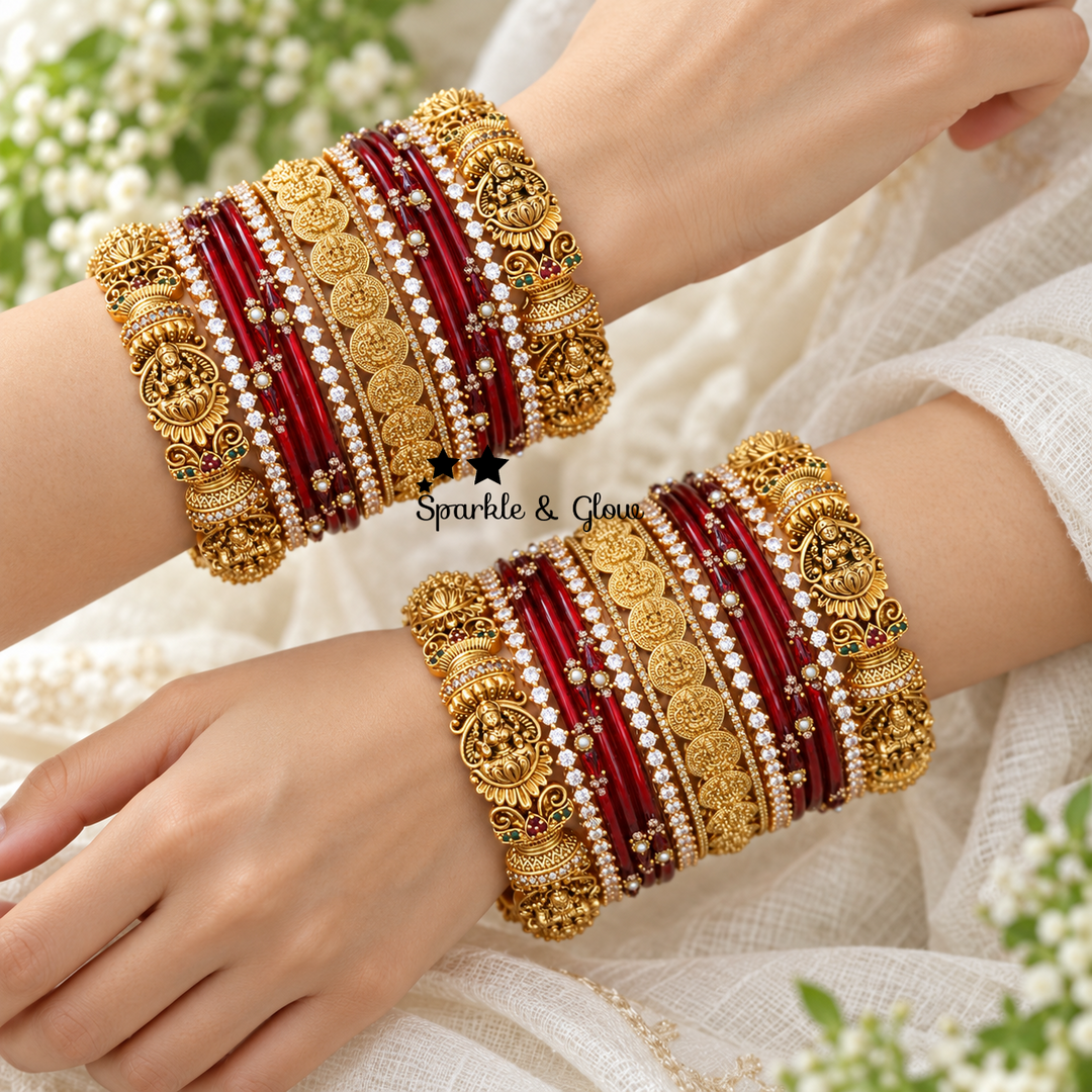 Exquisite Lakshmi Coin Bangles for Timeless Bridal Elegance