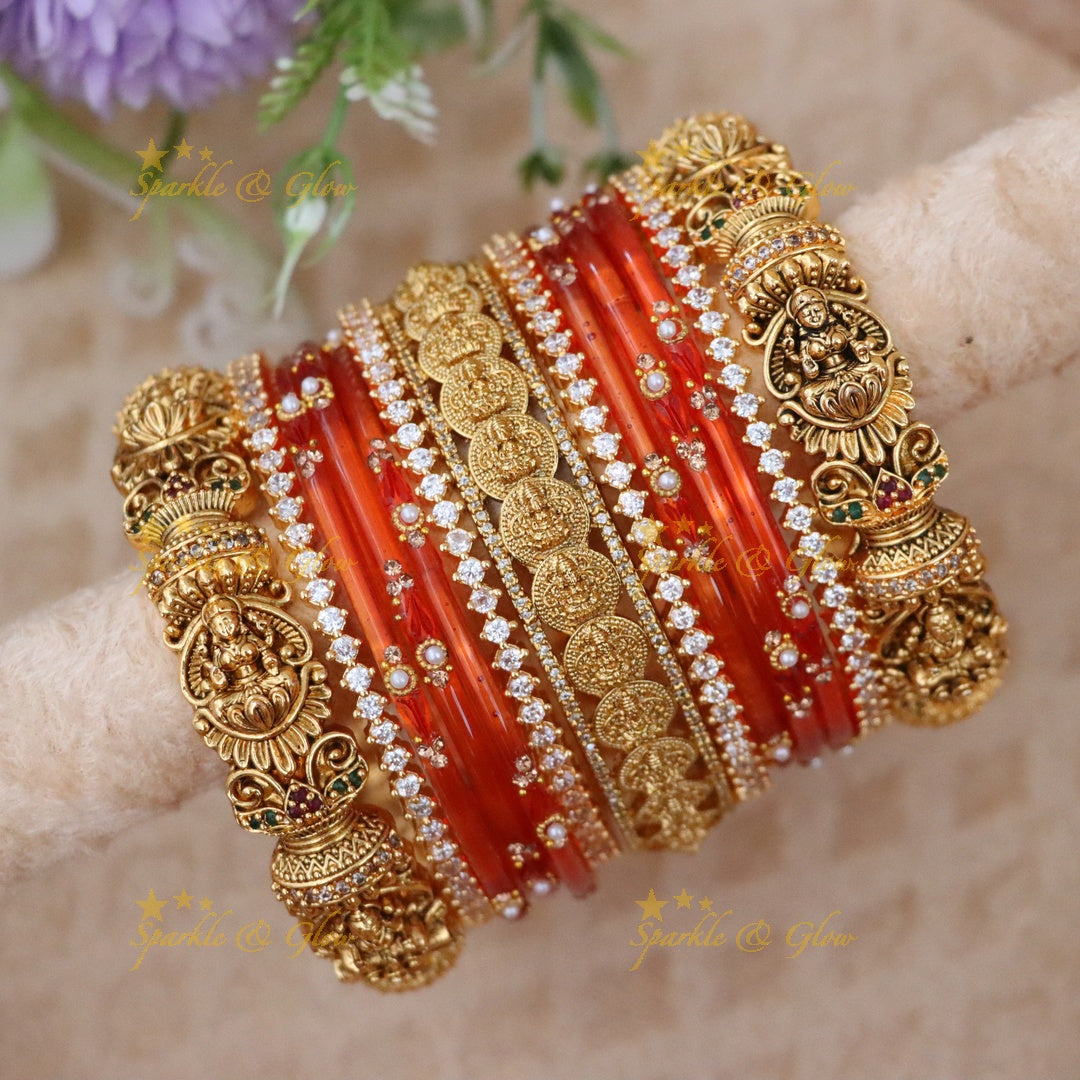 Exquisite Lakshmi Coin Bangles for Timeless Bridal Elegance