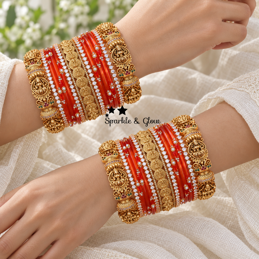 Exquisite Lakshmi Coin Bangles for Timeless Bridal Elegance