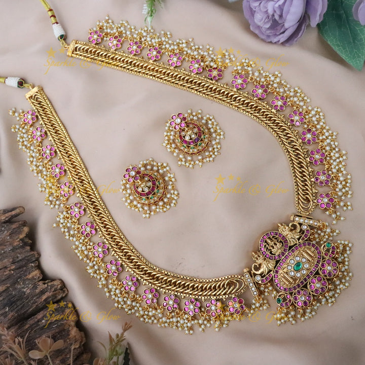 Exquisite Temple Style Gold Necklace Set for Weddings