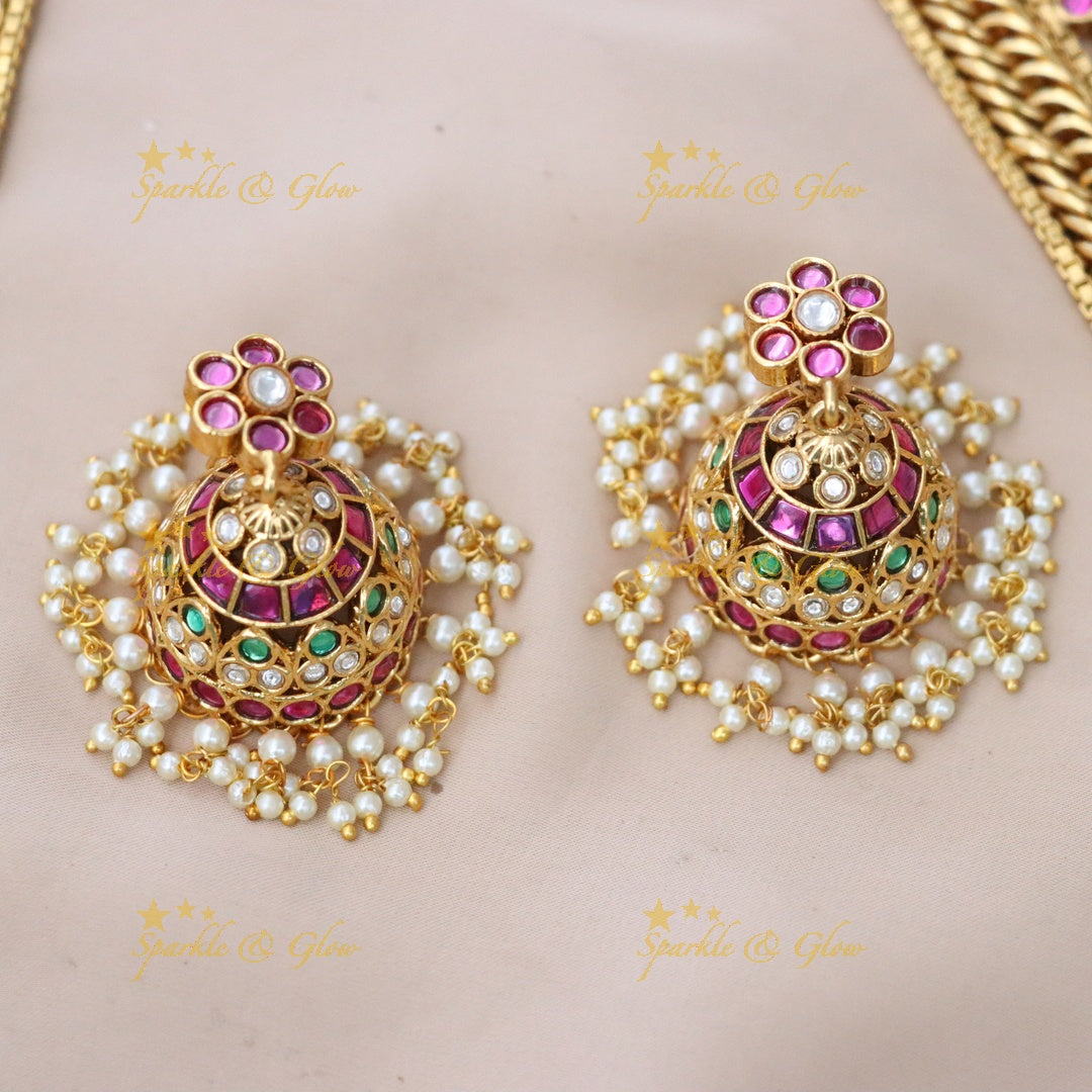 Exquisite Temple Style Gold Necklace Set for Weddings