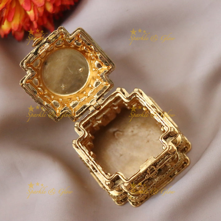 Exquisite Kumkum Box with Temple Design for Festive Glam