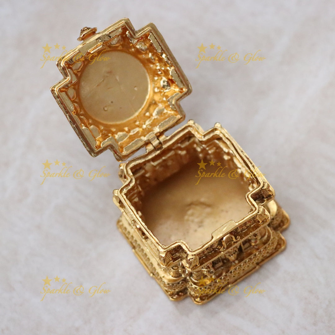 Exquisite Kumkum Box with Temple Design for Festive Glam