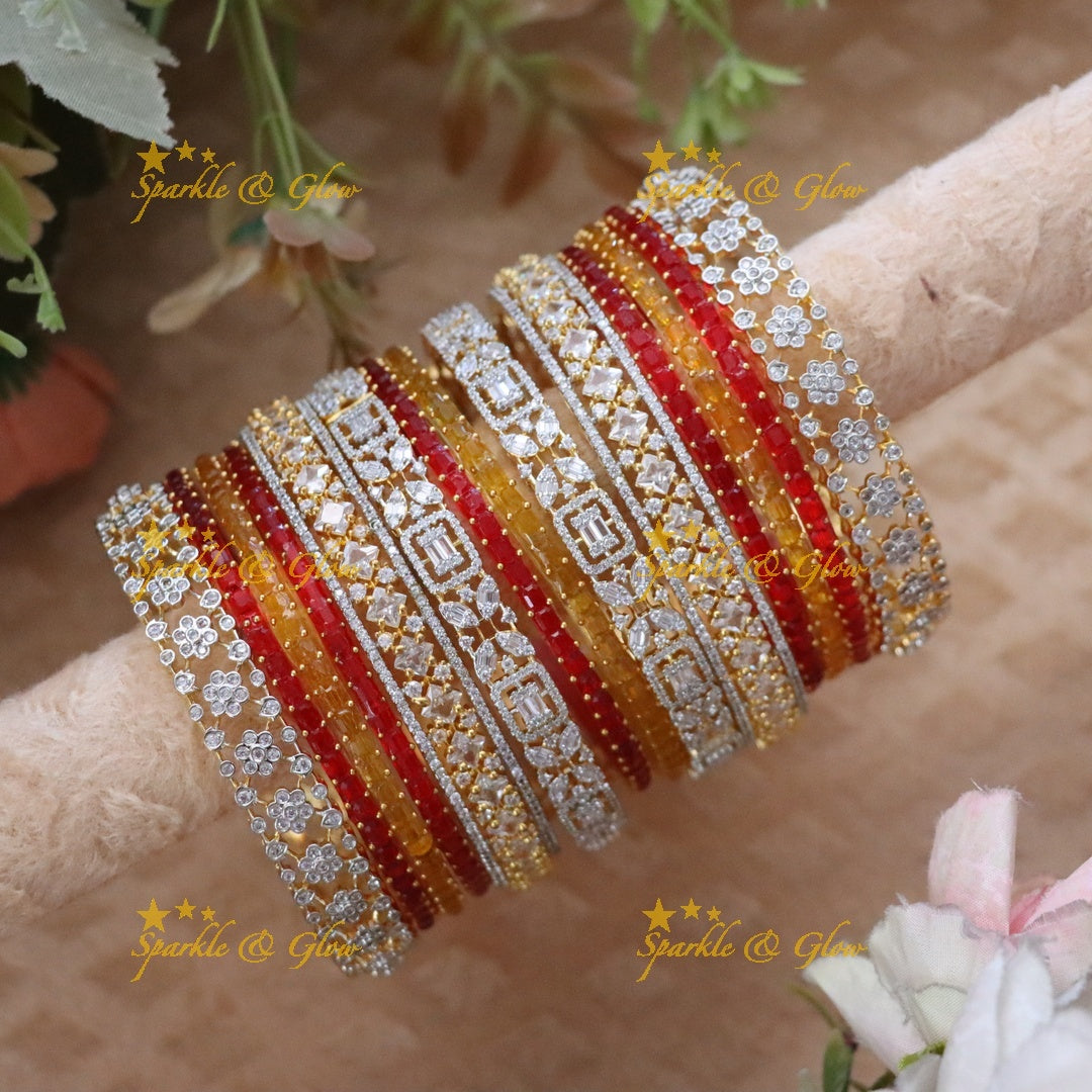 Elegant Bridal Bangles in American Diamond – Perfect for Weddings