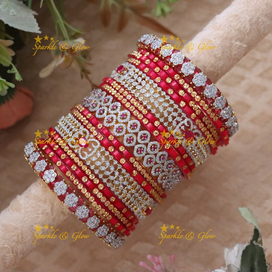 Exquisite American Diamond Festival Bangle Set