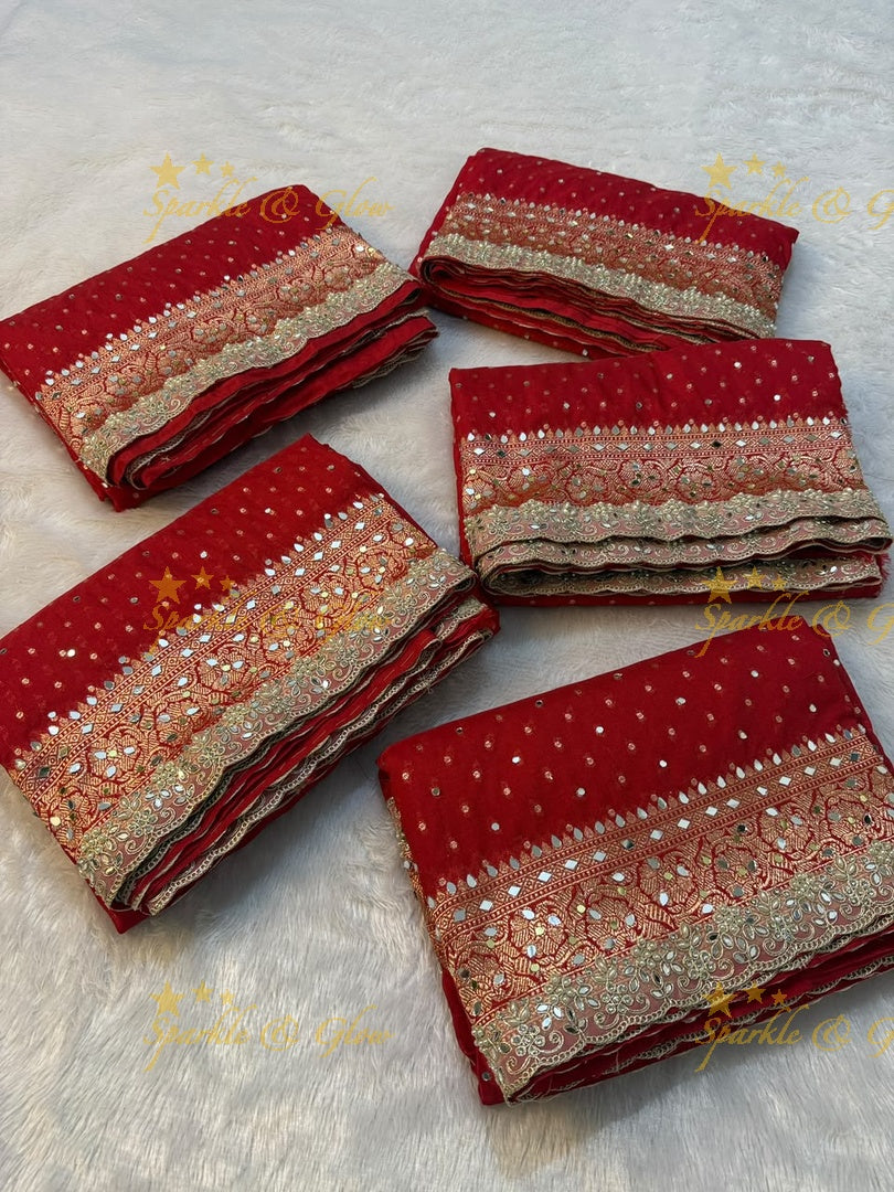 Exquisite Red Banarasi Wedding Saree & Blouse – New Arrival