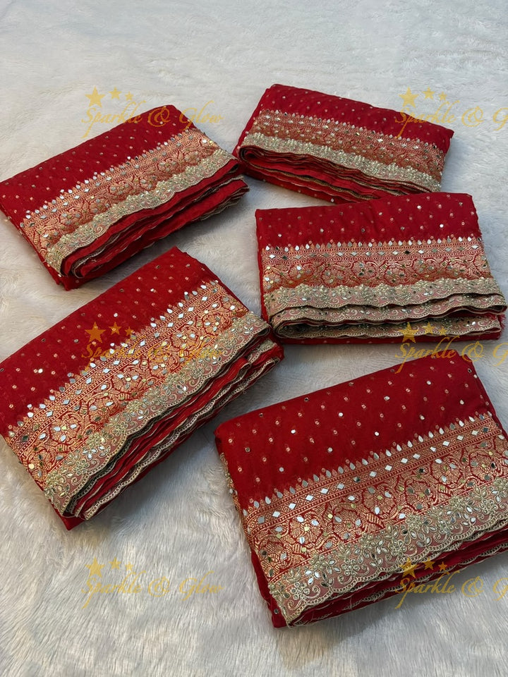 Exquisite Red Banarasi Wedding Saree & Blouse – New Arrival