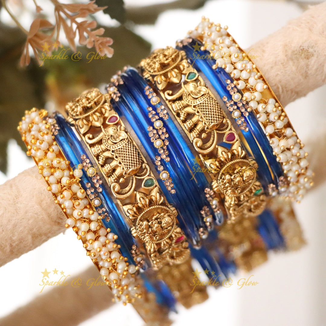 Green Lakshmi Elephant Bridal Bangle Set
