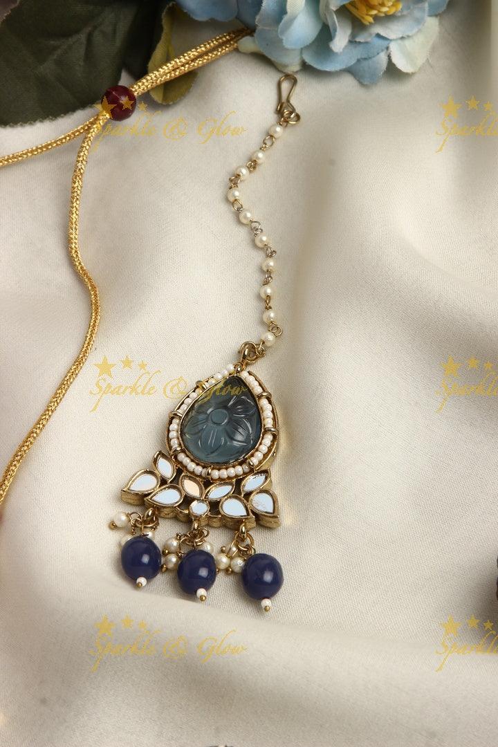 Statement Mirror necklace - Blue - Sparkle and Glow