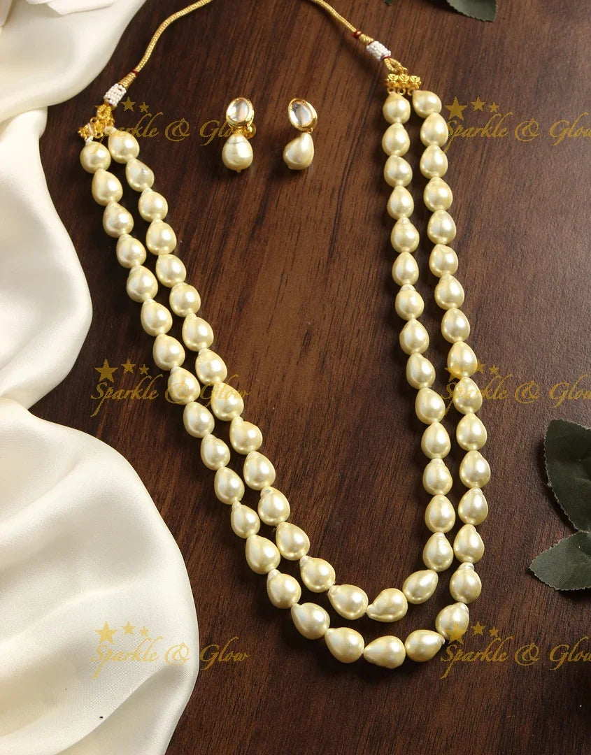 Exclusive Pearl Layer haram - Cream - Sparkle and Glow