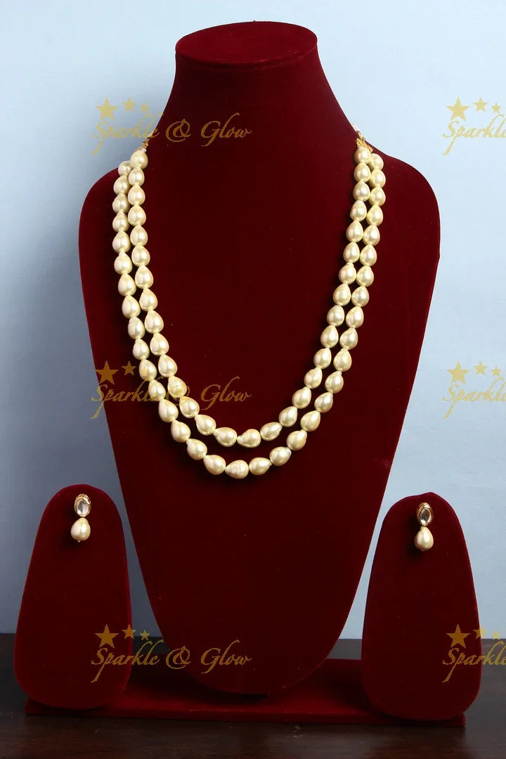 Exclusive Pearl Layer haram - Cream - Sparkle and Glow