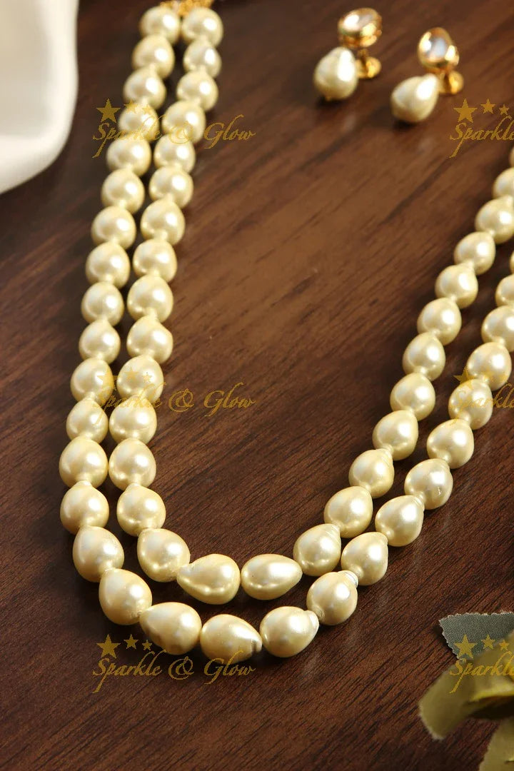 Exclusive Pearl Layer haram - Cream - Sparkle and Glow