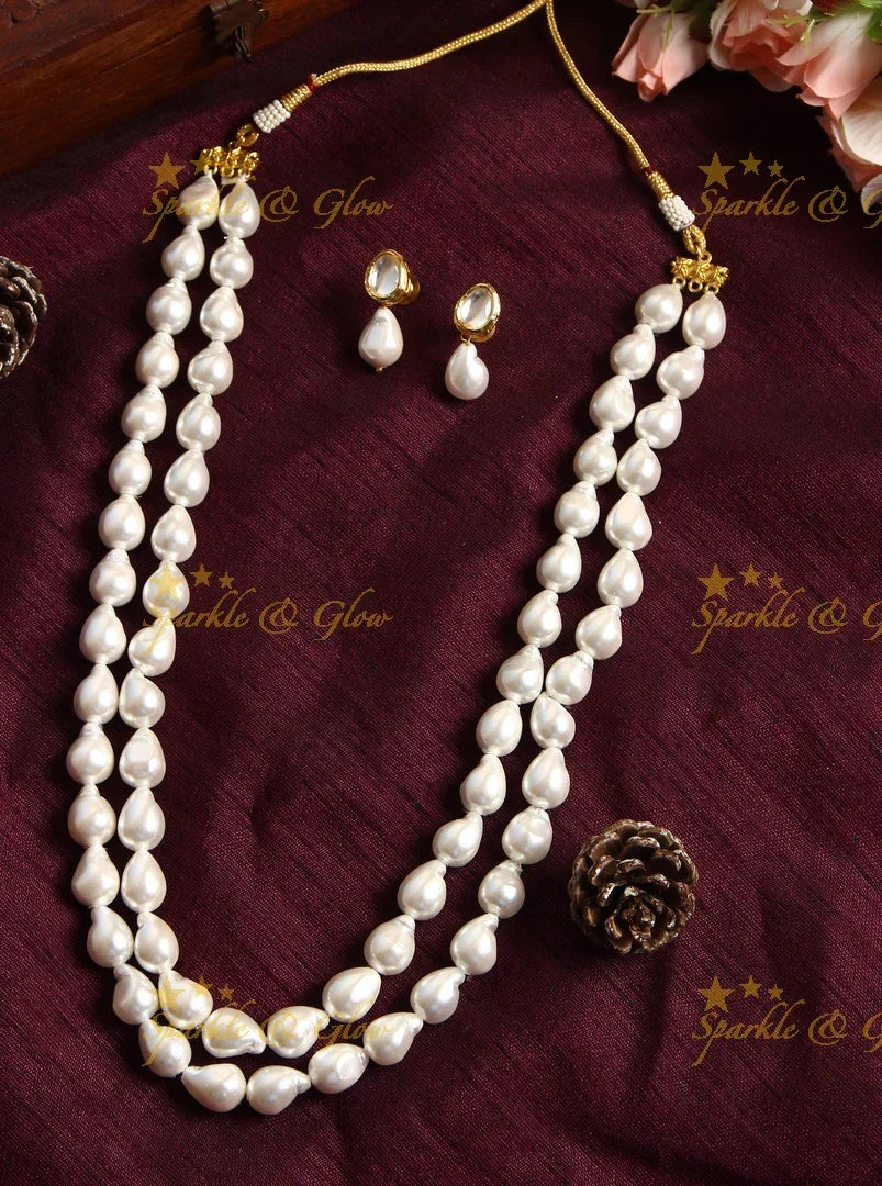 Exclusive Pearl Layer haram - Cream - Sparkle and Glow