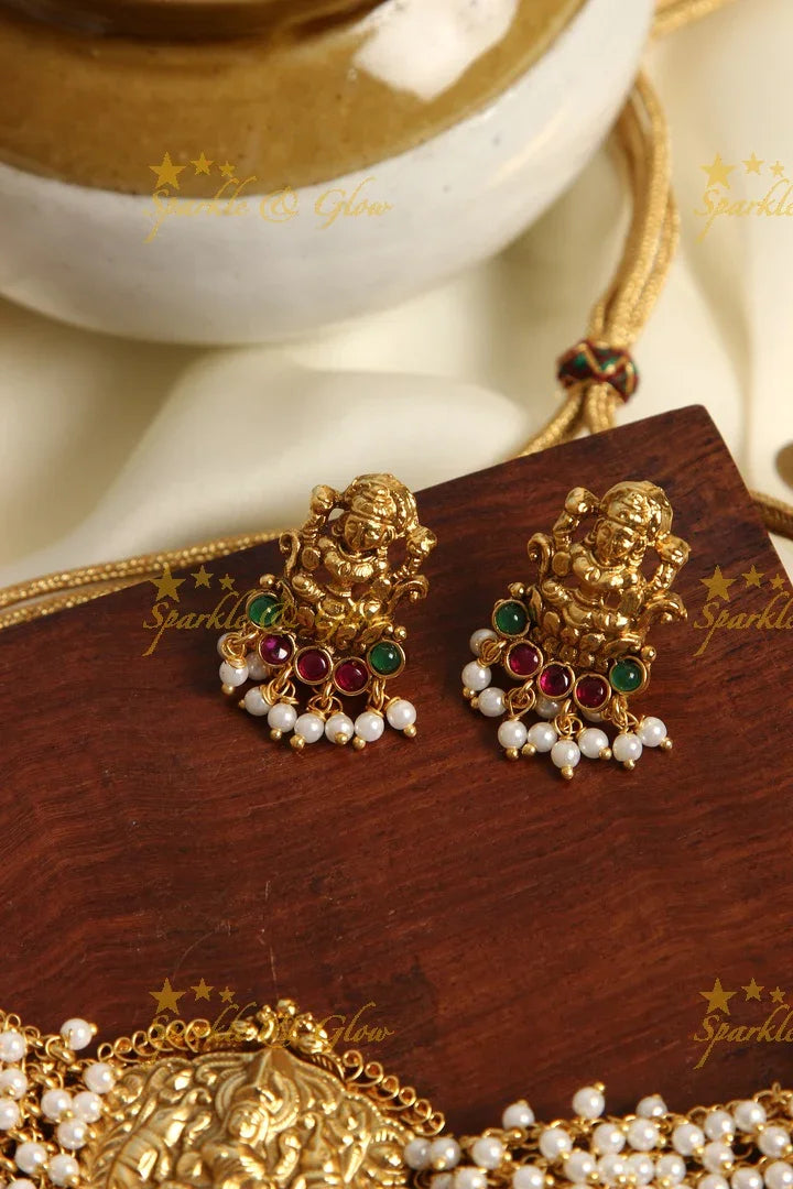 Gold alike Nagas cluster beads high neck choker - Pearl - Sparkle and Glow