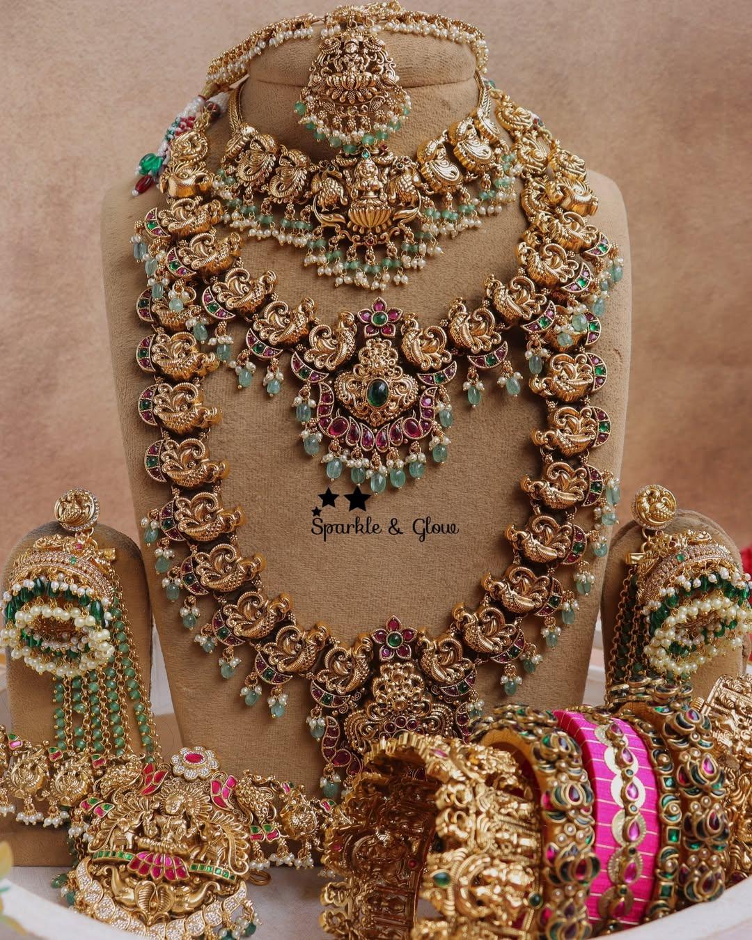 Luxurious Lakshmi Peacock Bridal Jewellery Set Online