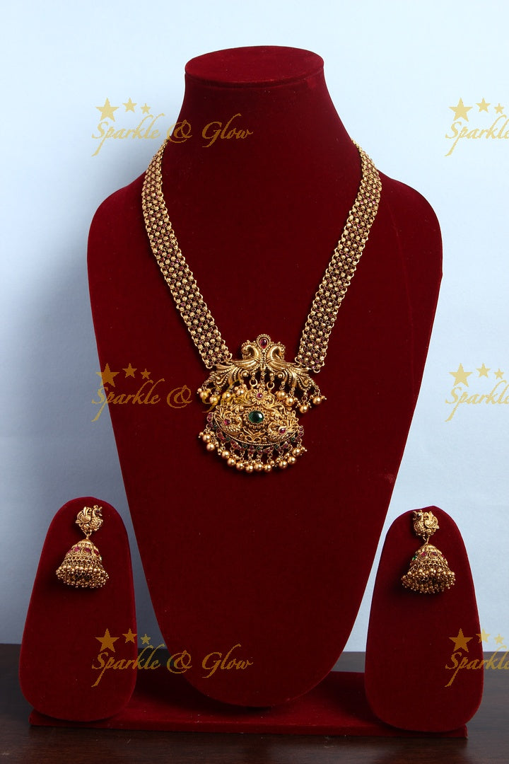 Gold alike kemp stones peacock non idol haram
