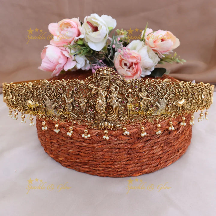 Gold Lookalike Krishna Flute Hip Belt