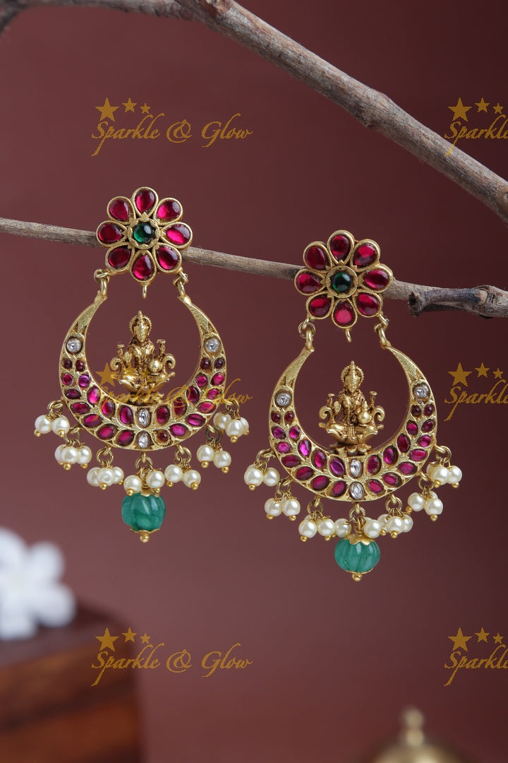 Real Jadau Kundan Lakshmi balis