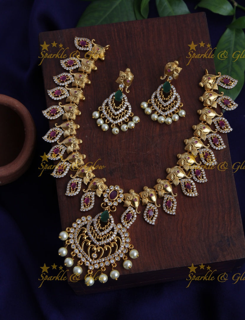Elegant Ganesha AD necklace