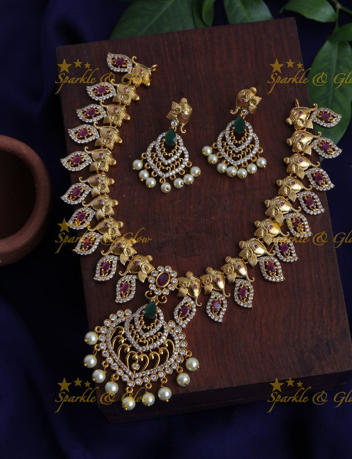 Elegant Ganesha AD necklace