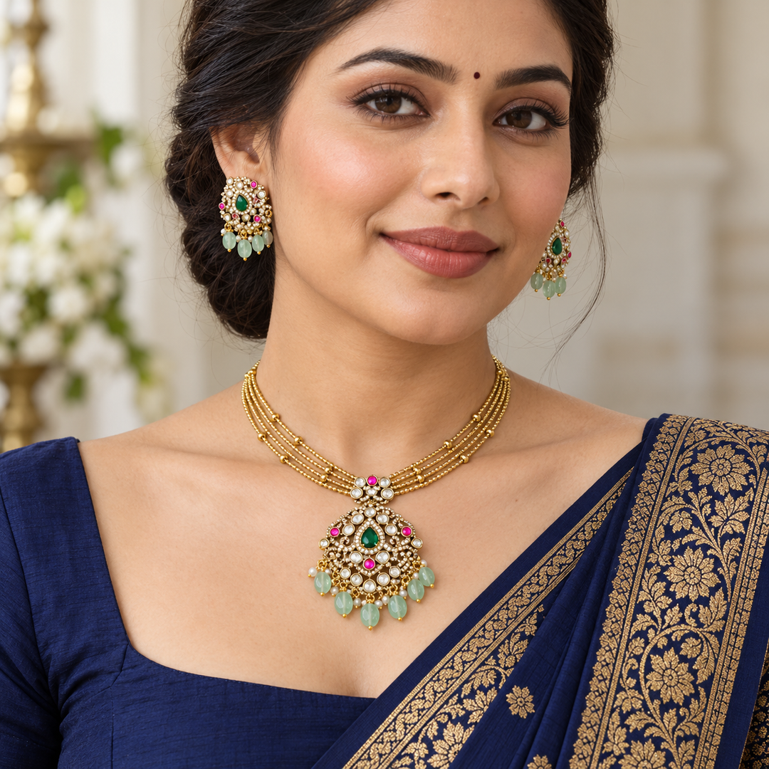 Elegance Redefined: Victorian Necklace & Earrings Set