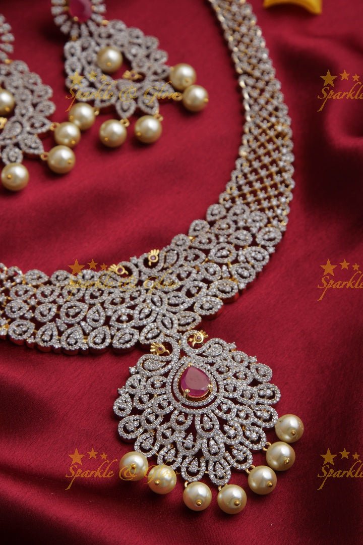 GJ Polish intricate Peacock necklace - Sparkle and Glow - Back Thread - 
