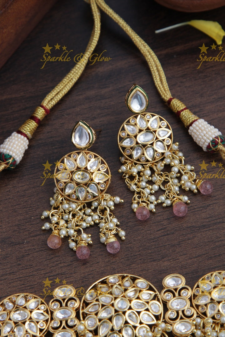 Gold alike Kundan Pearl Choker