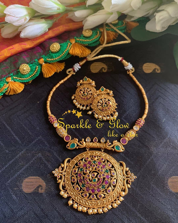 Peacock pipe necklace