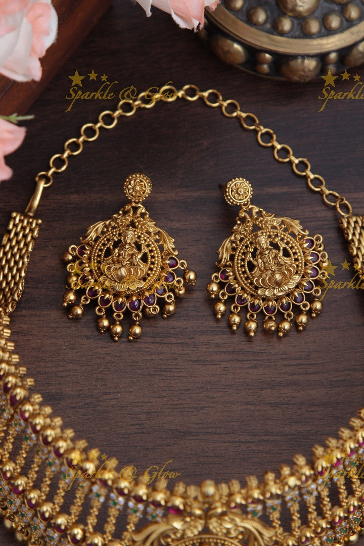 Gold alike Antique Lakshmi AD Choker
