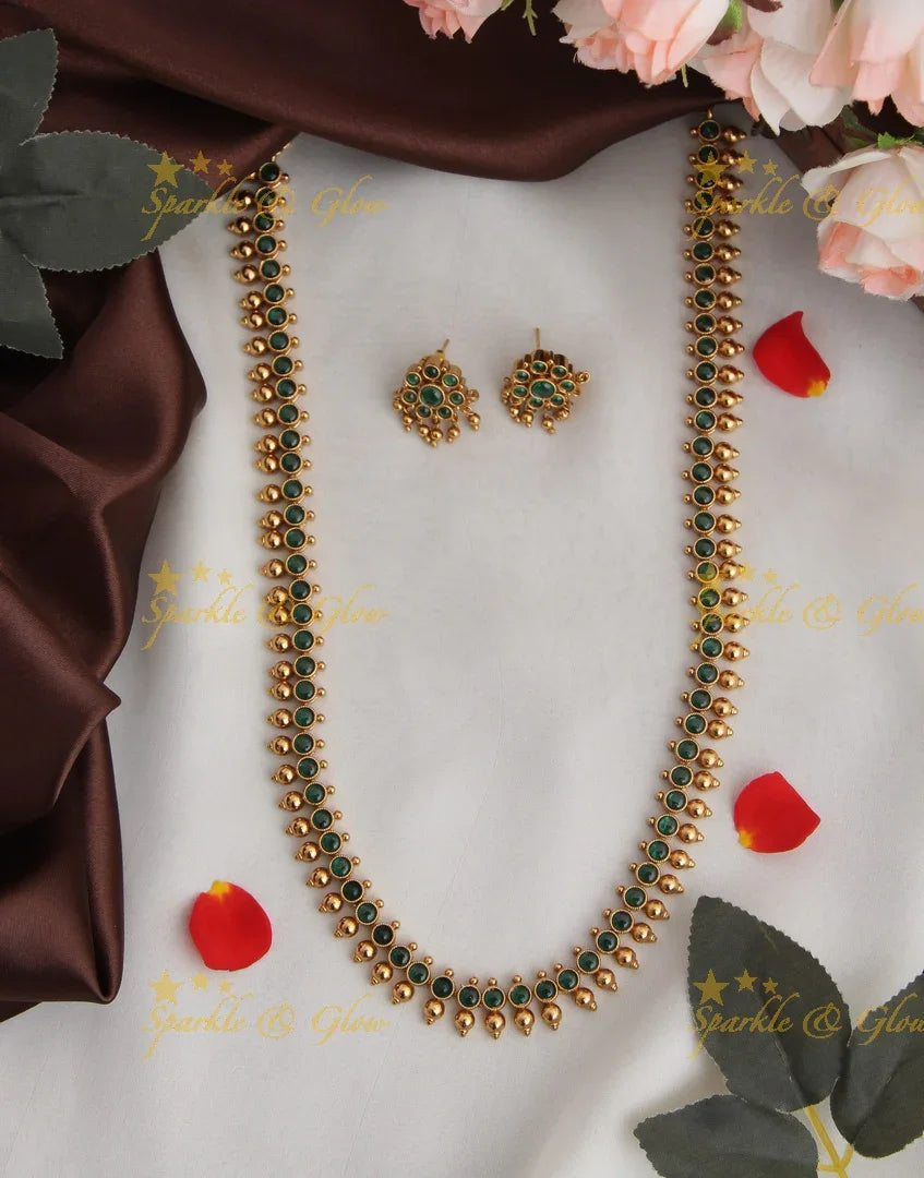 Gold alike budgeted moggapoo kemp long necklace - Pink - Sparkle and Glow