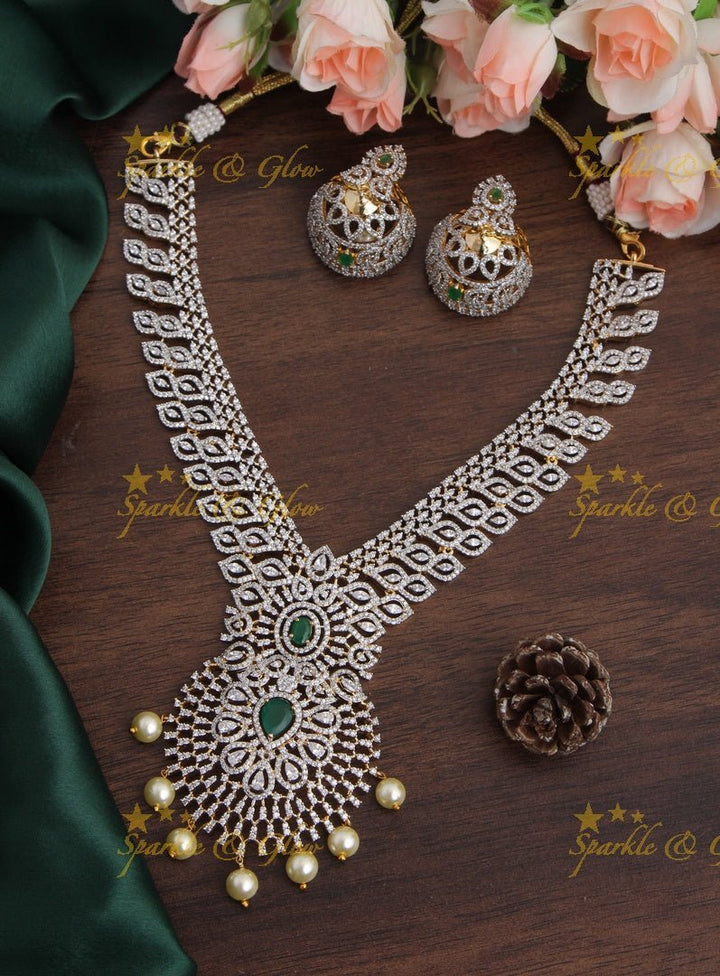 GJ polish Exclusive American Daimond necklace - Green - Sparkle and Glow - Green - Back Thread