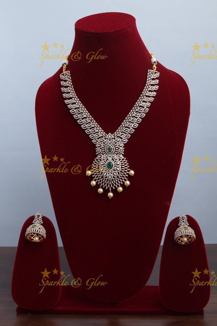 GJ polish Exclusive American Daimond necklace - Green - Sparkle and Glow - Pink - Back Thread