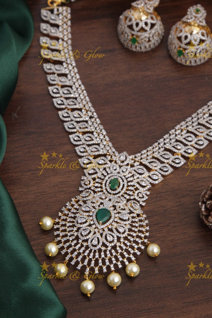 GJ polish Exclusive American Daimond necklace - Green - Sparkle and Glow - Green - Back Thread