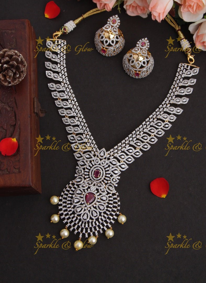 GJ polish Exclusive American Daimond necklace - Green - Sparkle and Glow - Green - Back Thread