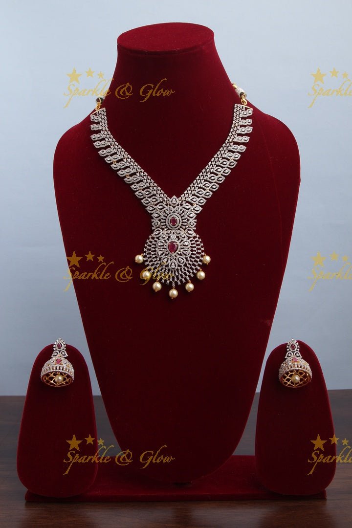 GJ polish Exclusive American Daimond necklace - Green - Sparkle and Glow - Pink - Back Thread