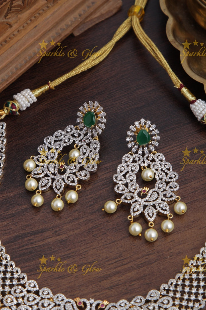 GJ Polish intricate Peacock necklace - Green