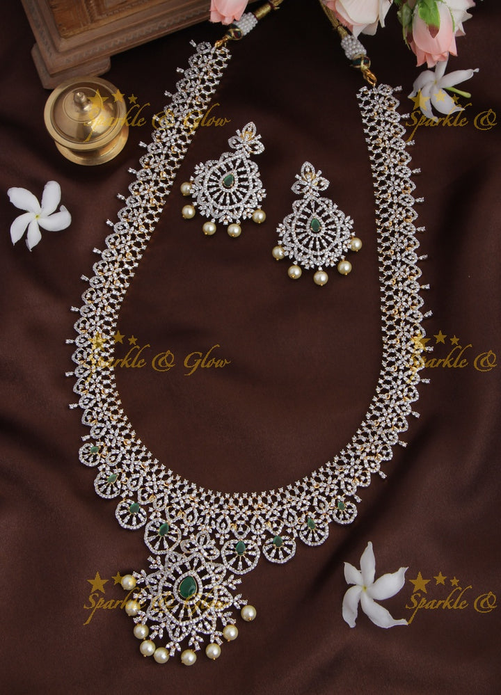 GJ Polish Elegant AD long necklace - Pink