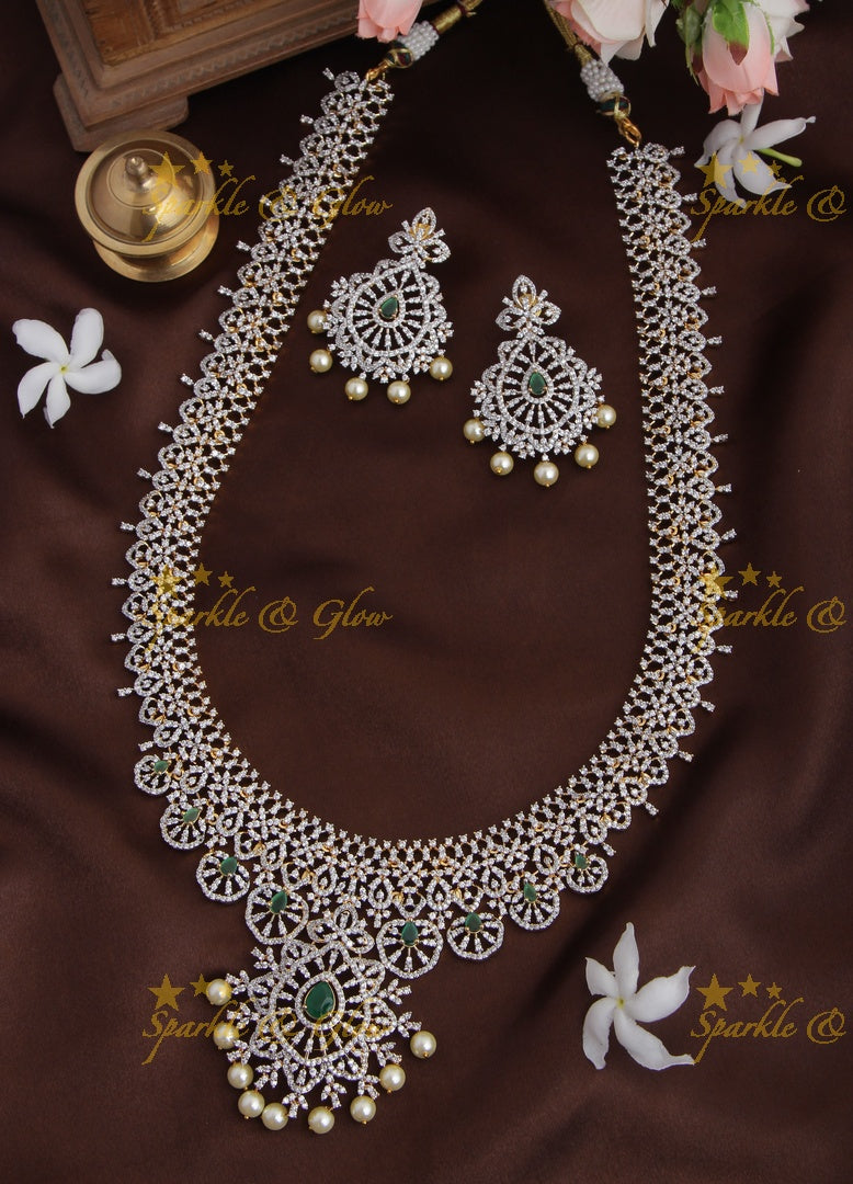 GJ Polish Elegant AD long necklace - Pink