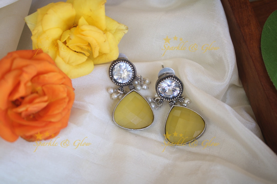 Maroon Stone Earrings - Elegant & Stylish