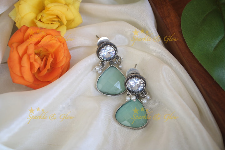 Maroon Stone Earrings - Elegant & Stylish