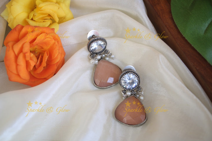 Maroon Stone Earrings - Elegant & Stylish