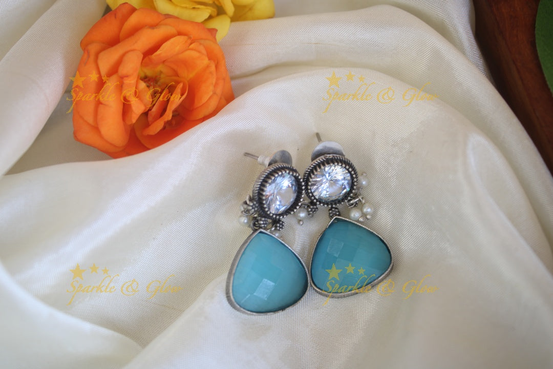 Maroon Stone Earrings - Elegant & Stylish