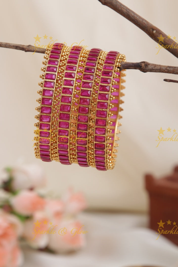 Premium Matte Kemp Bangles set of four