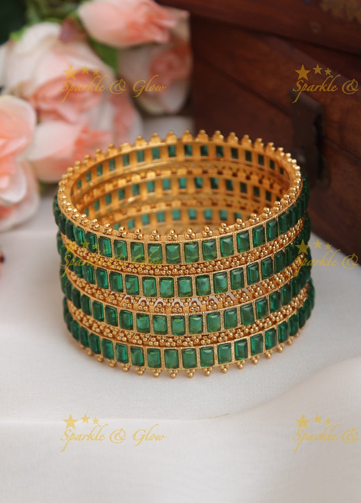 Premium Matte Kemp Bangles set of four