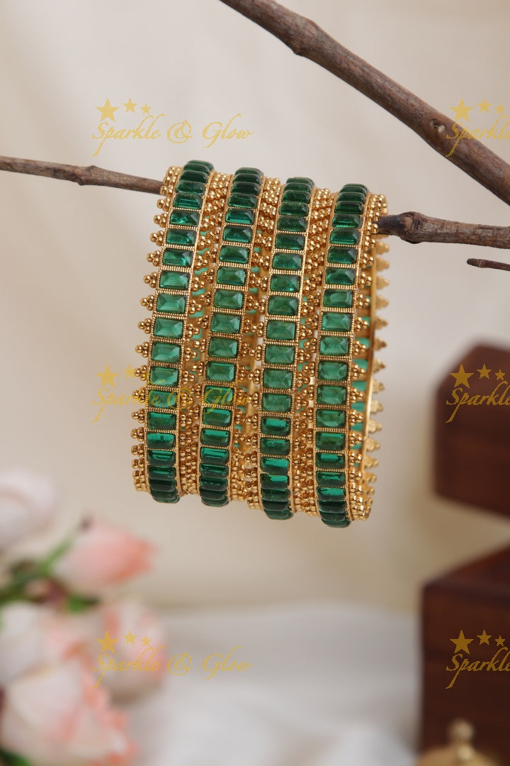 Premium Matte Kemp Bangles set of four