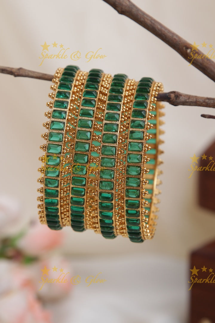 Premium Matte Kemp Bangles set of four