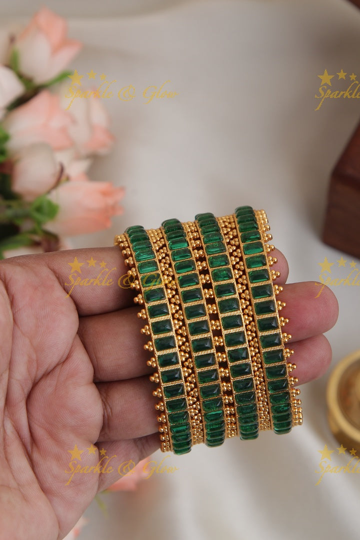 Premium Matte Kemp Bangles set of four